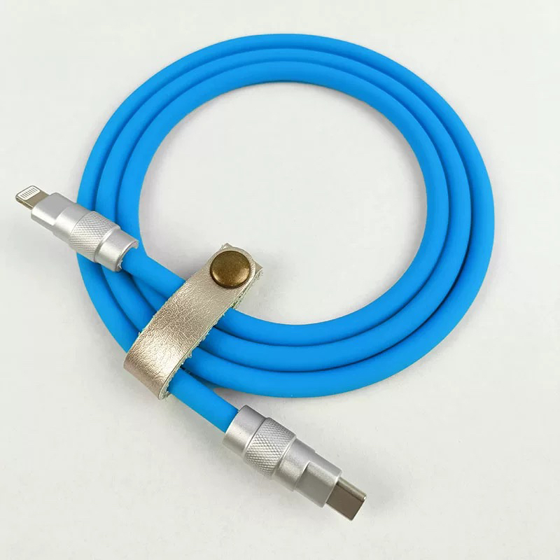 即越定制适用于苹果8XSR111213mini14promax系列液态硅胶数据线