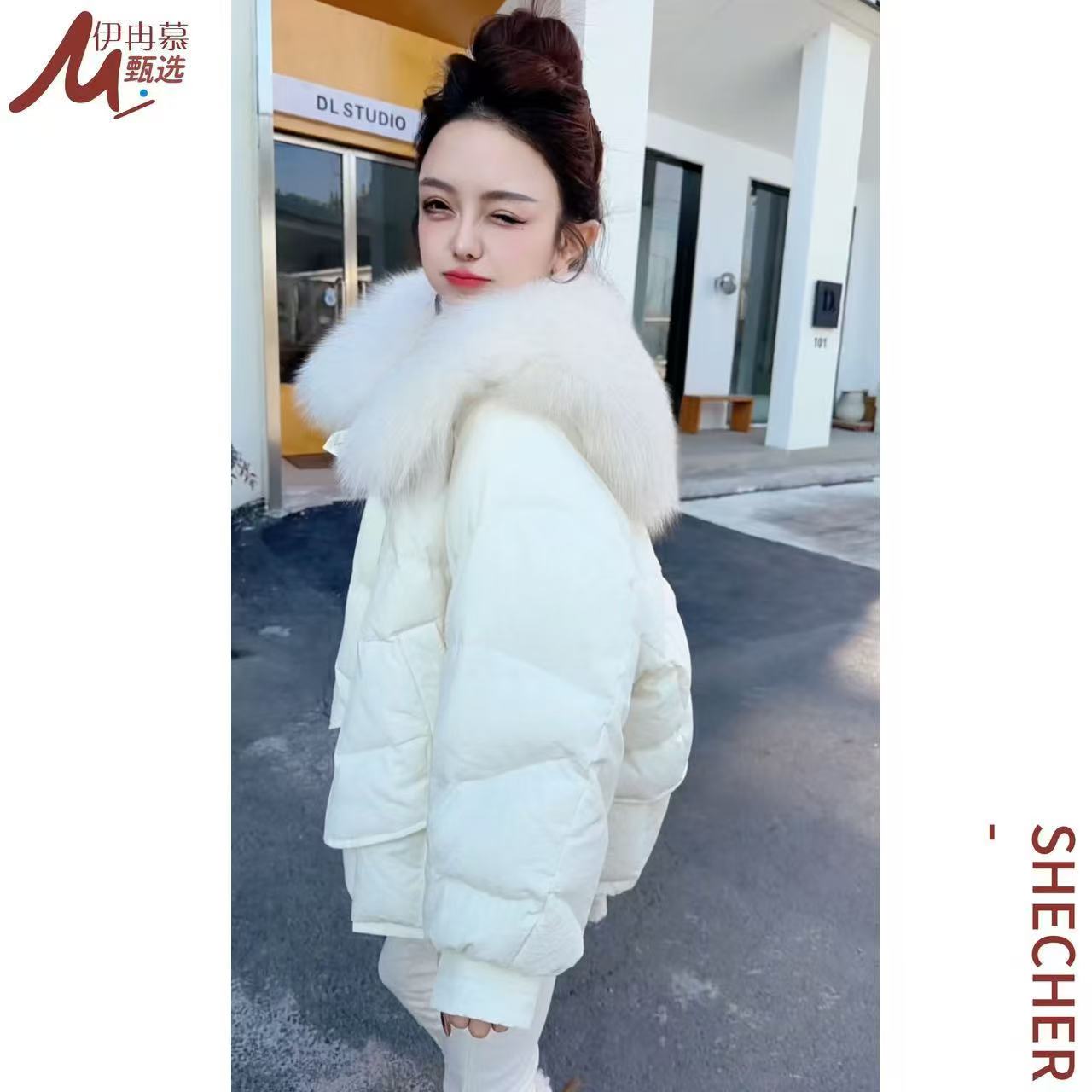 【伊冉慕严选】时尚加厚毛领羽绒服女装大毛领羽绒服25179