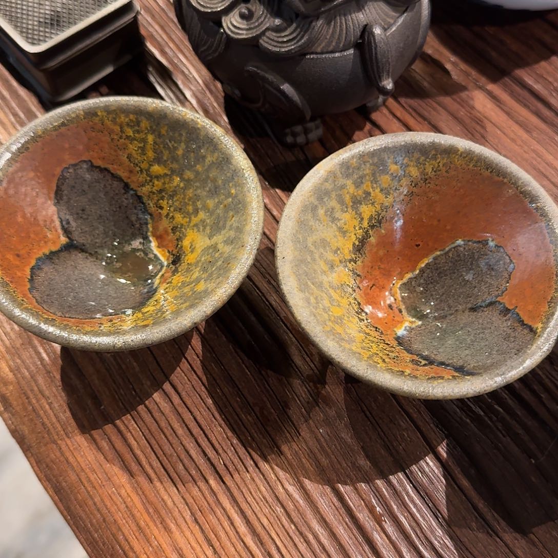 夏*柴烧蝴蝶杯喜泥