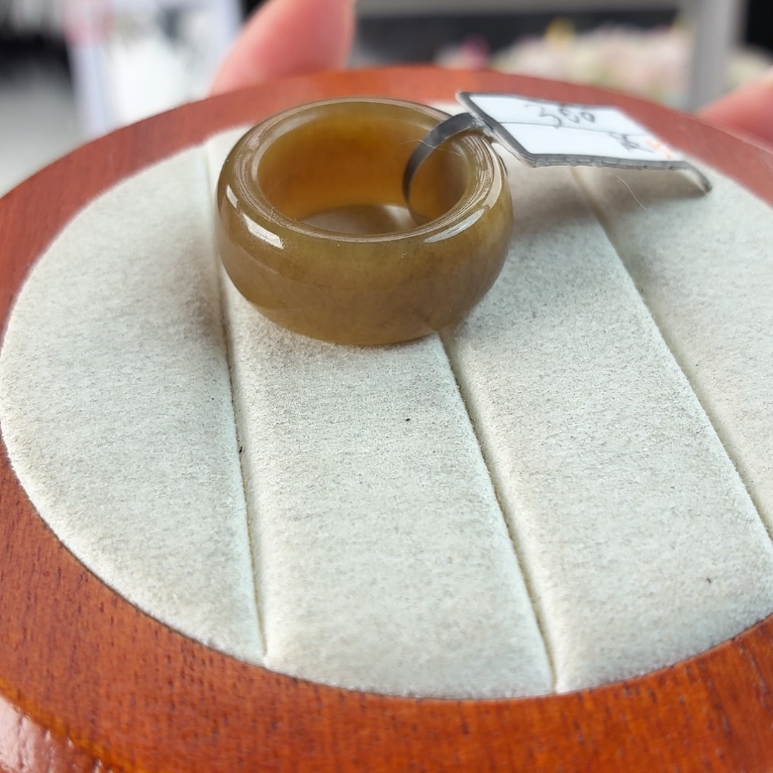 和田玉未镶嵌戒指r32金桔糖轮胎17.3