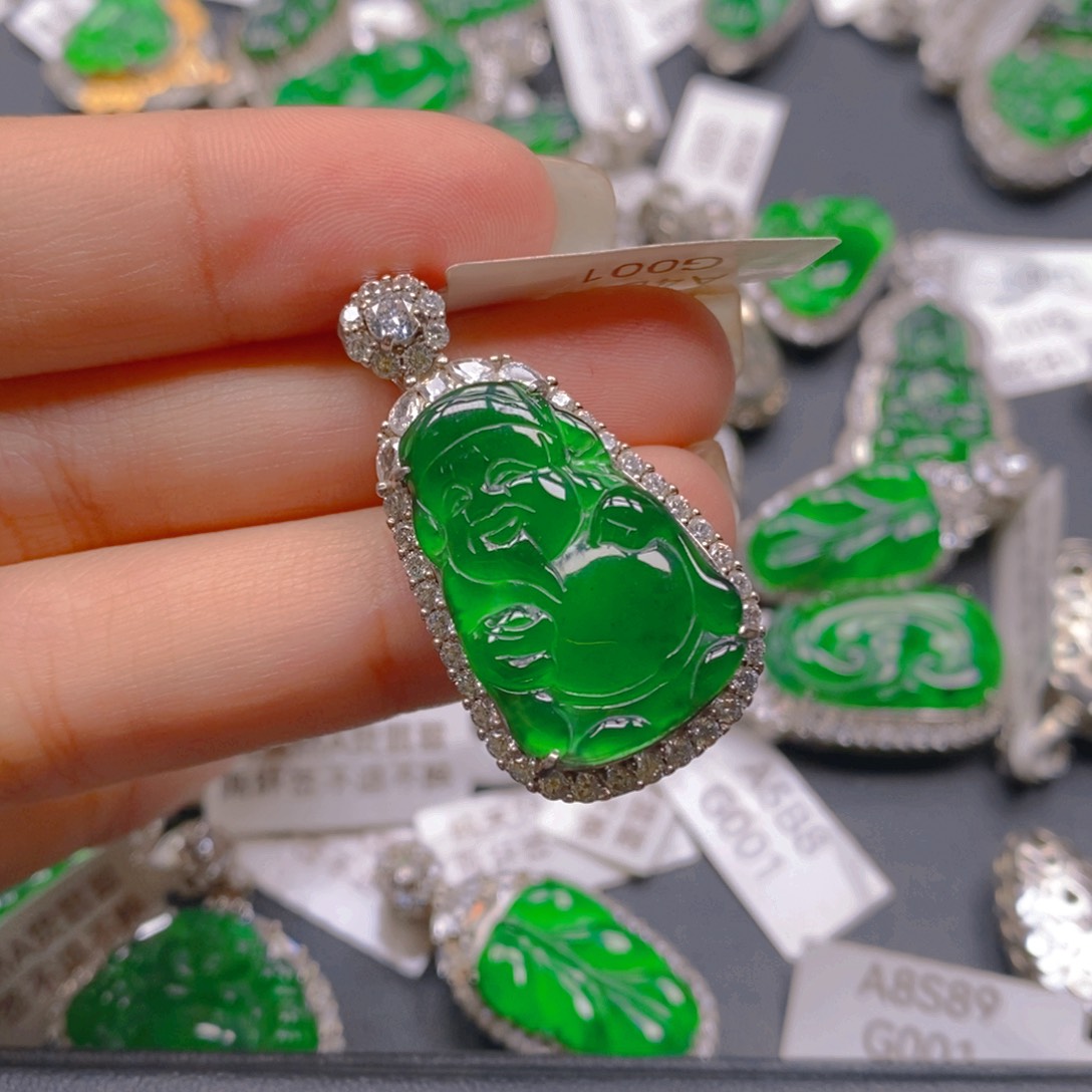 翡翠颈饰银S925镶嵌8888888888