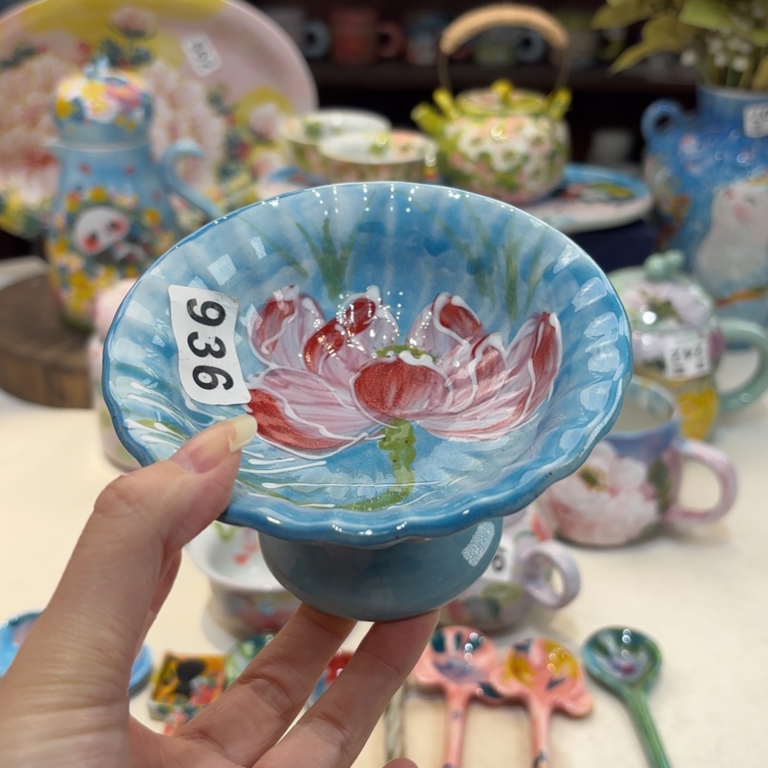 景德镇手绘高温釉下彩陶瓷茶具