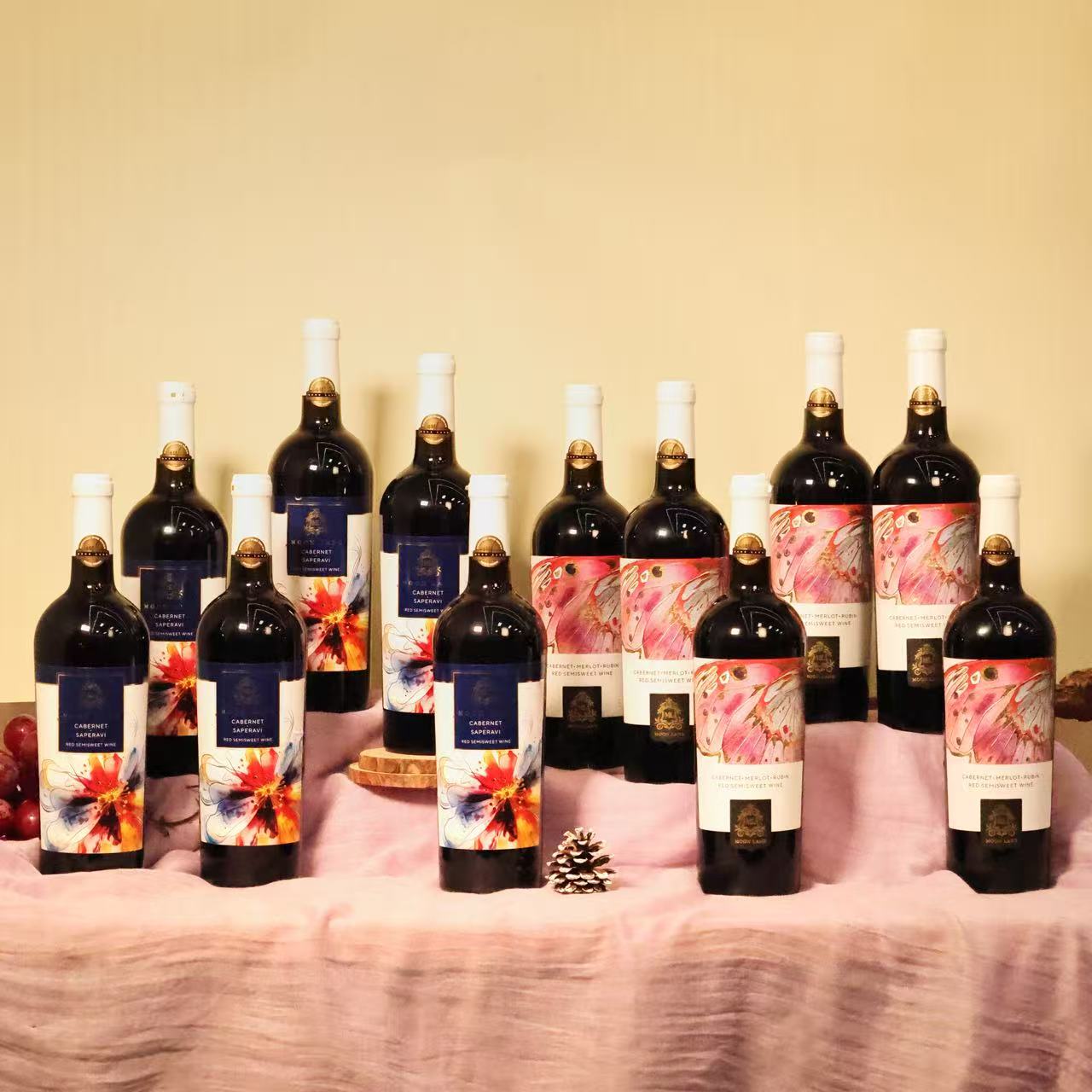 【 俄罗斯进口】木莱特梵花入梦 粉黛半甜红葡萄酒750ml/瓶组合