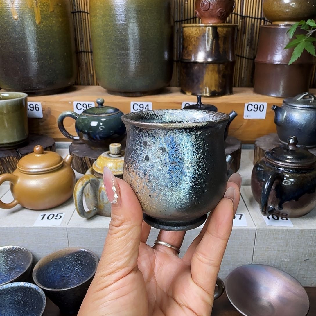 杯建水紫陶柴烧杯微瑕