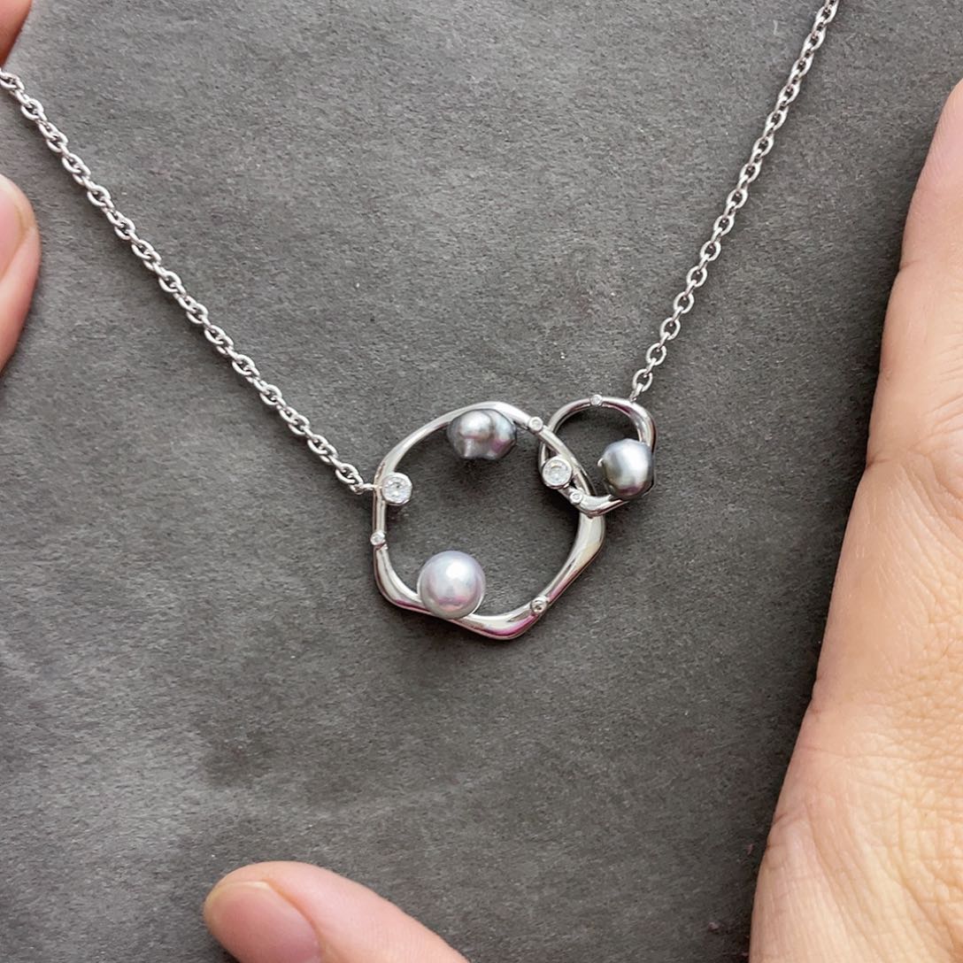 海水珍珠颈饰银S925镶嵌