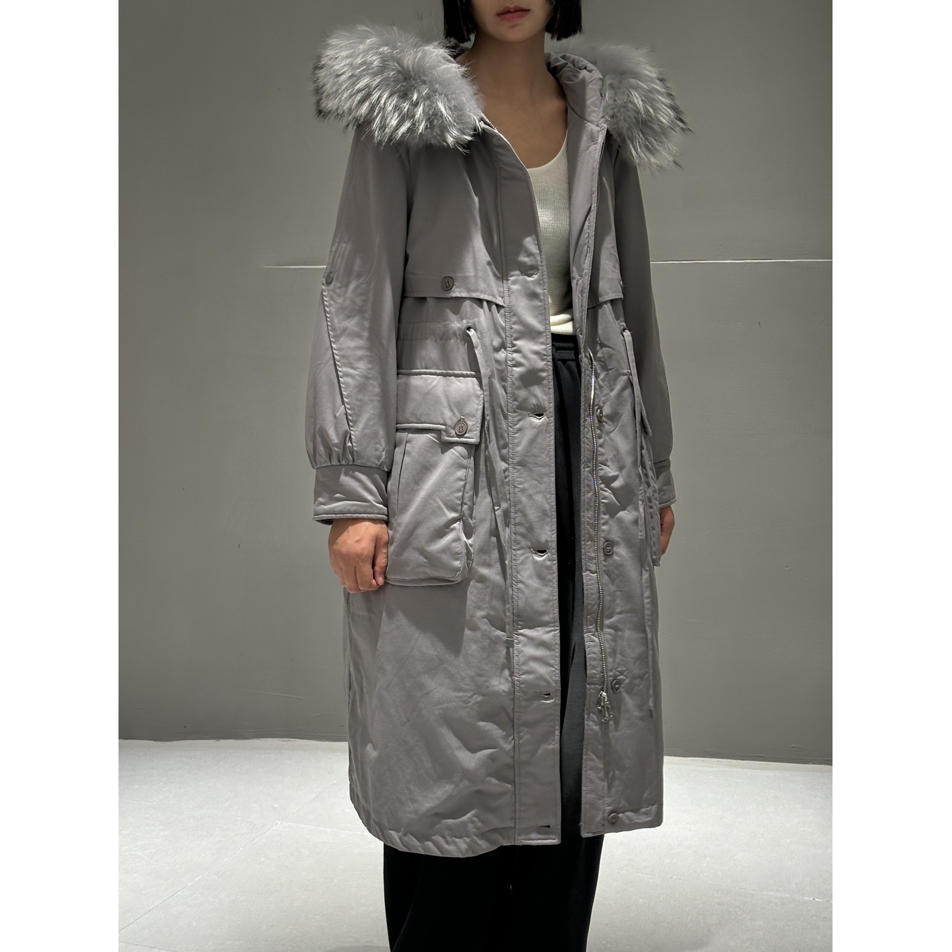 女款厚款女纯色长款宽松大毛领冬季保暖休闲女士羽绒服6088