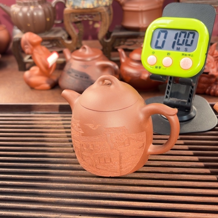 比***萌茶壶紫砂宜兴原矿底槽青