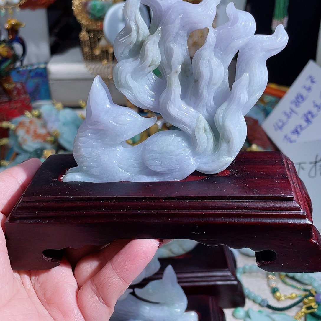 翡翠颈饰未镶嵌翡翠九尾小摆