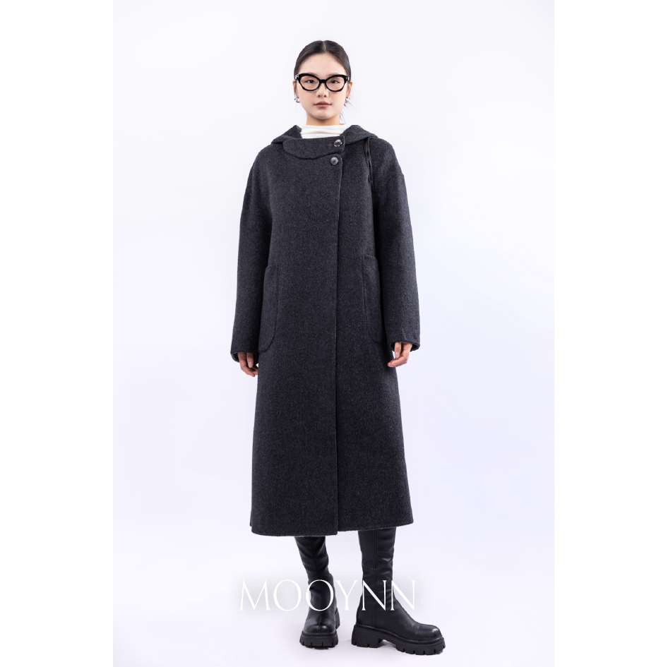 Mooynn/茉零【2025冬】氛围感连帽AB面长款双面呢外套M0714838067