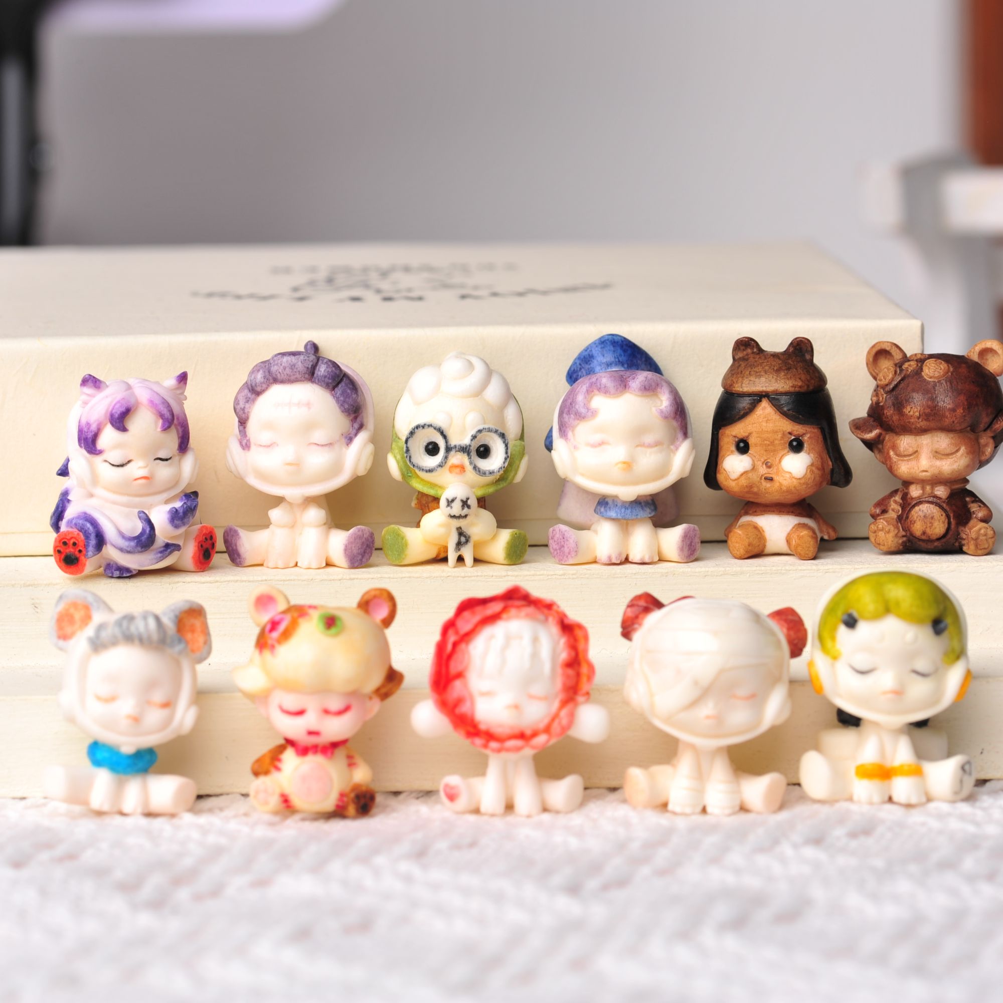 鹿角根付精工文玩手串配饰吊坠木木手把件非遗植物染色