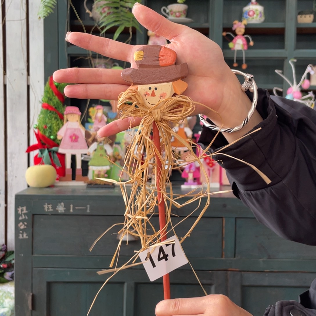 木质圣诞月福老货玩具中古风默认微瑕