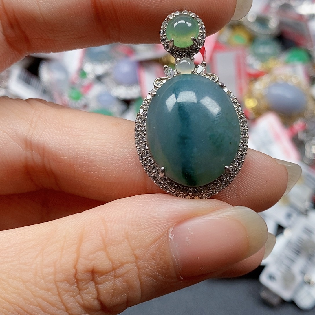 翡翠银S925镶嵌戒指