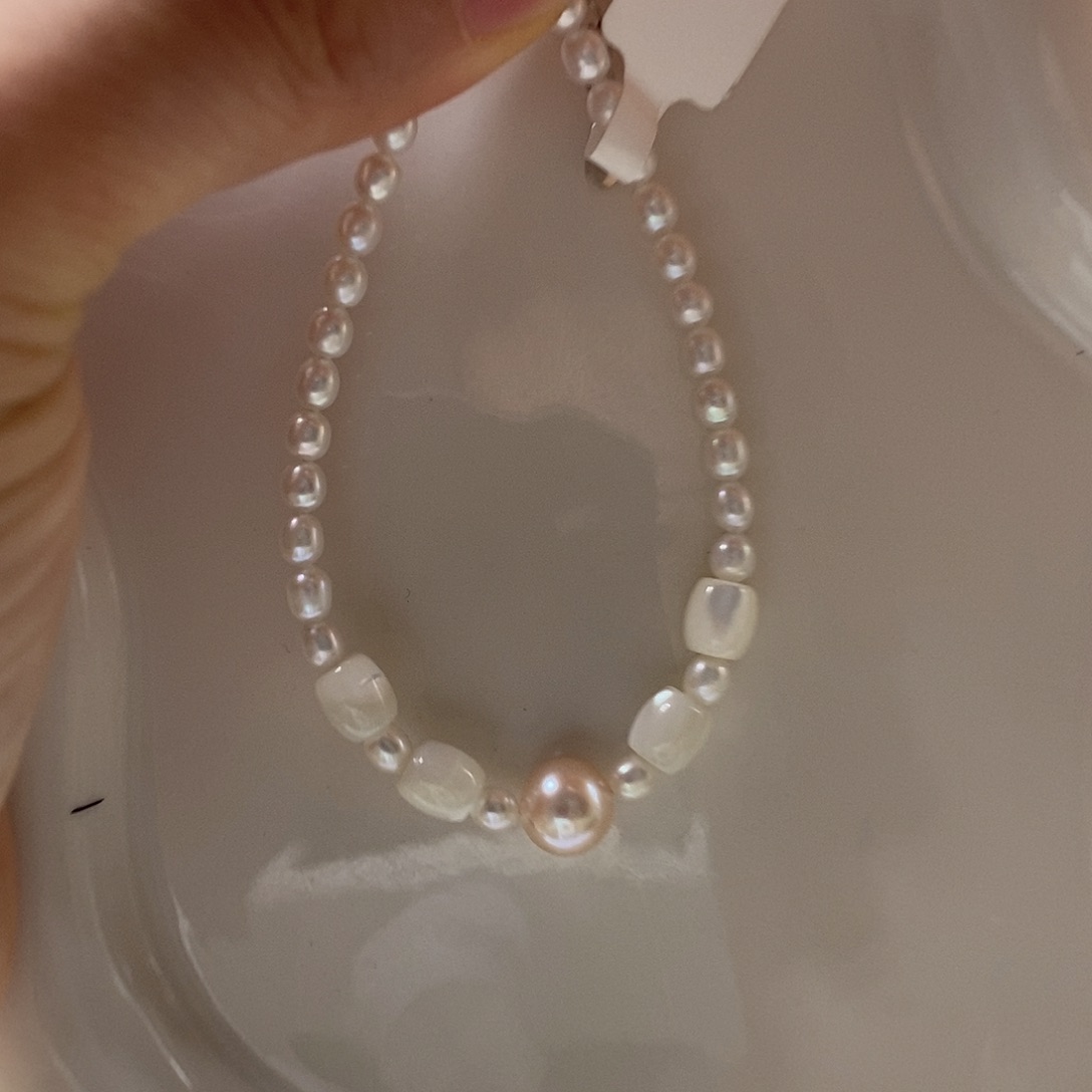 淡水珍珠手镯银S925镶嵌