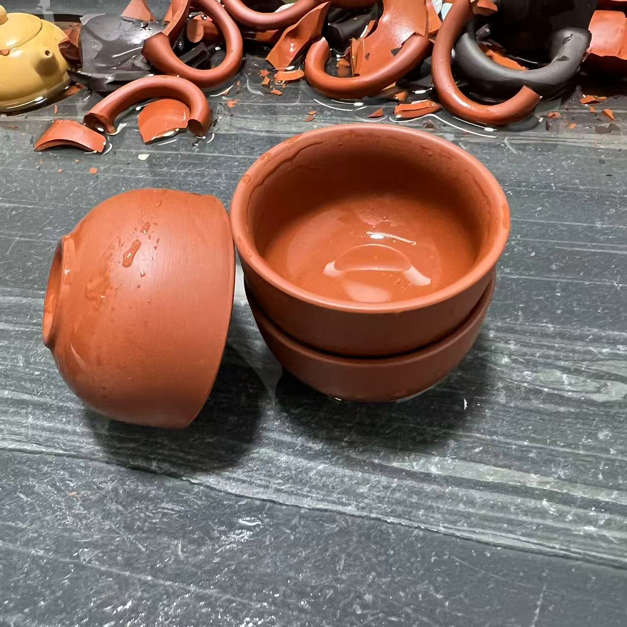 【K】朱泥大红袍元宝杯三个