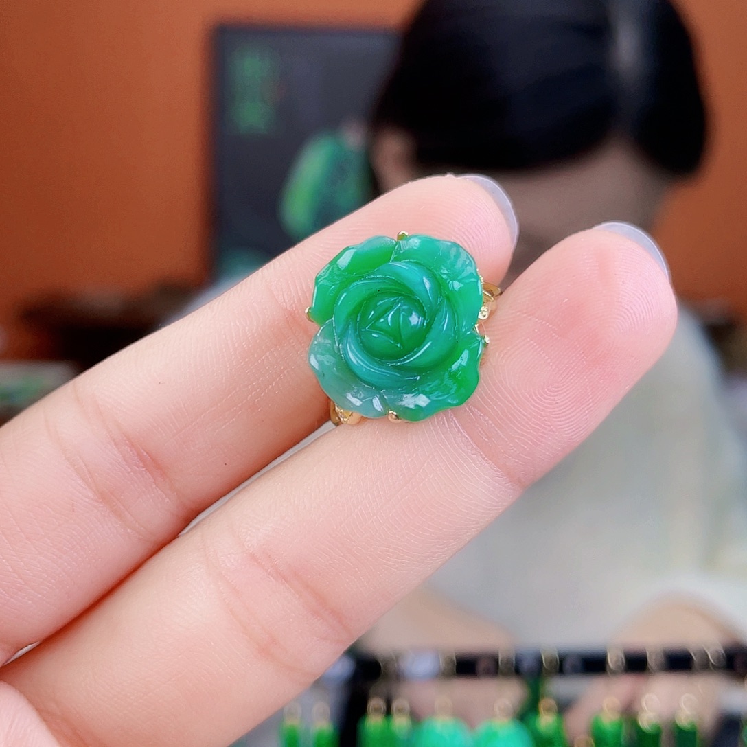 翡翠银S925镶嵌耳饰