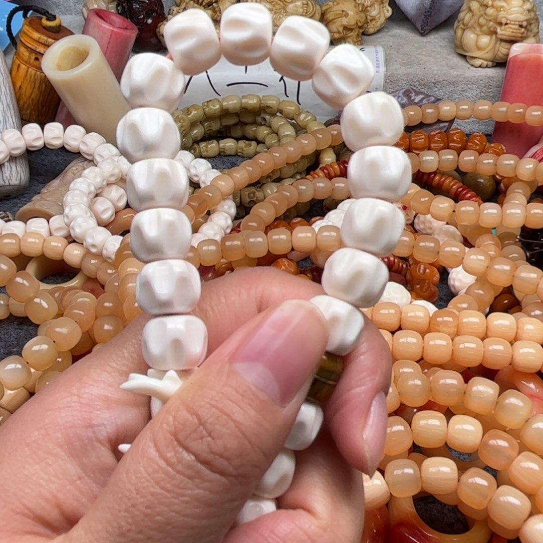鹿骨其他人工养殖驼骨21，1.2的百香单圈手串