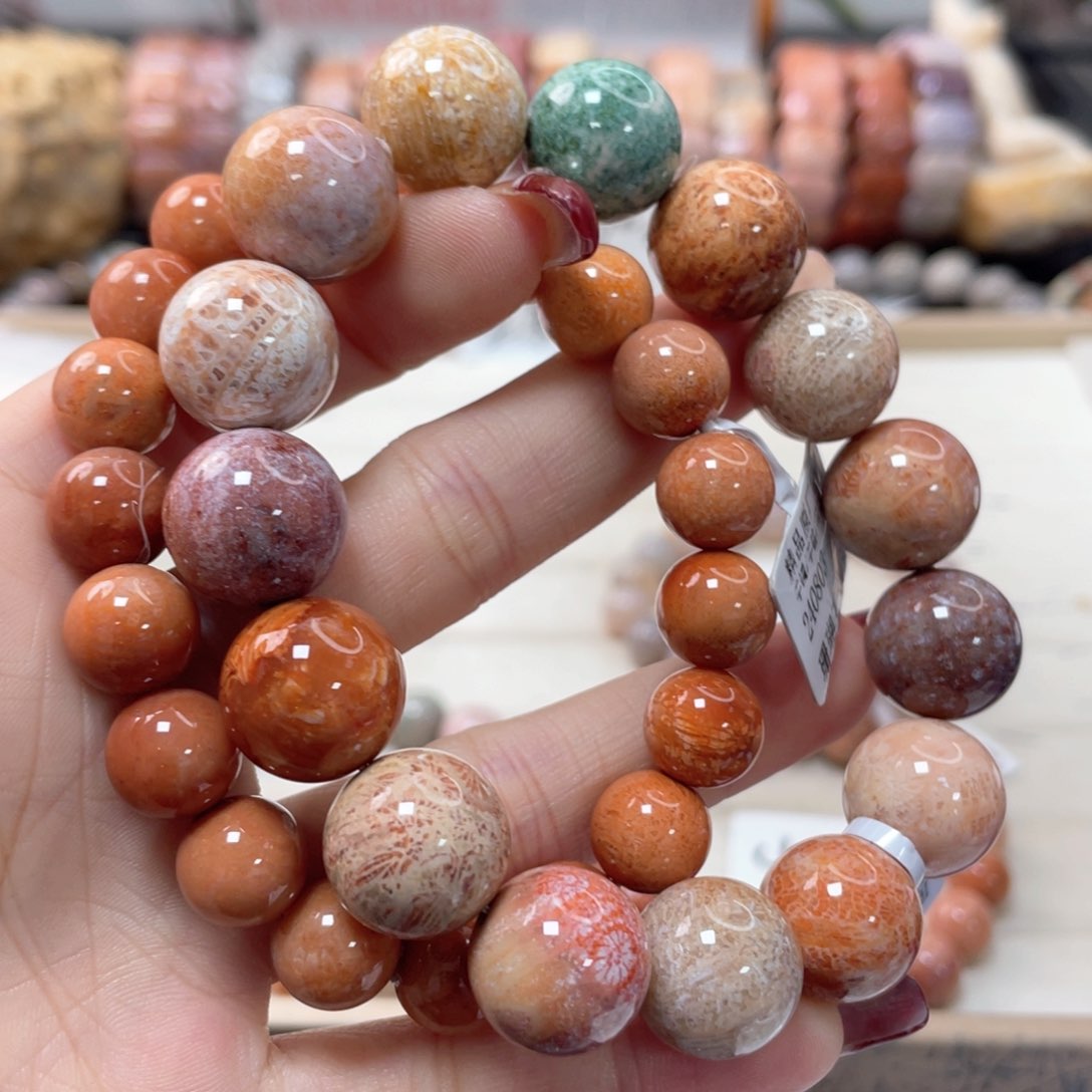 硅化珊瑚（珊瑚玉）手链未镶嵌柠**C660