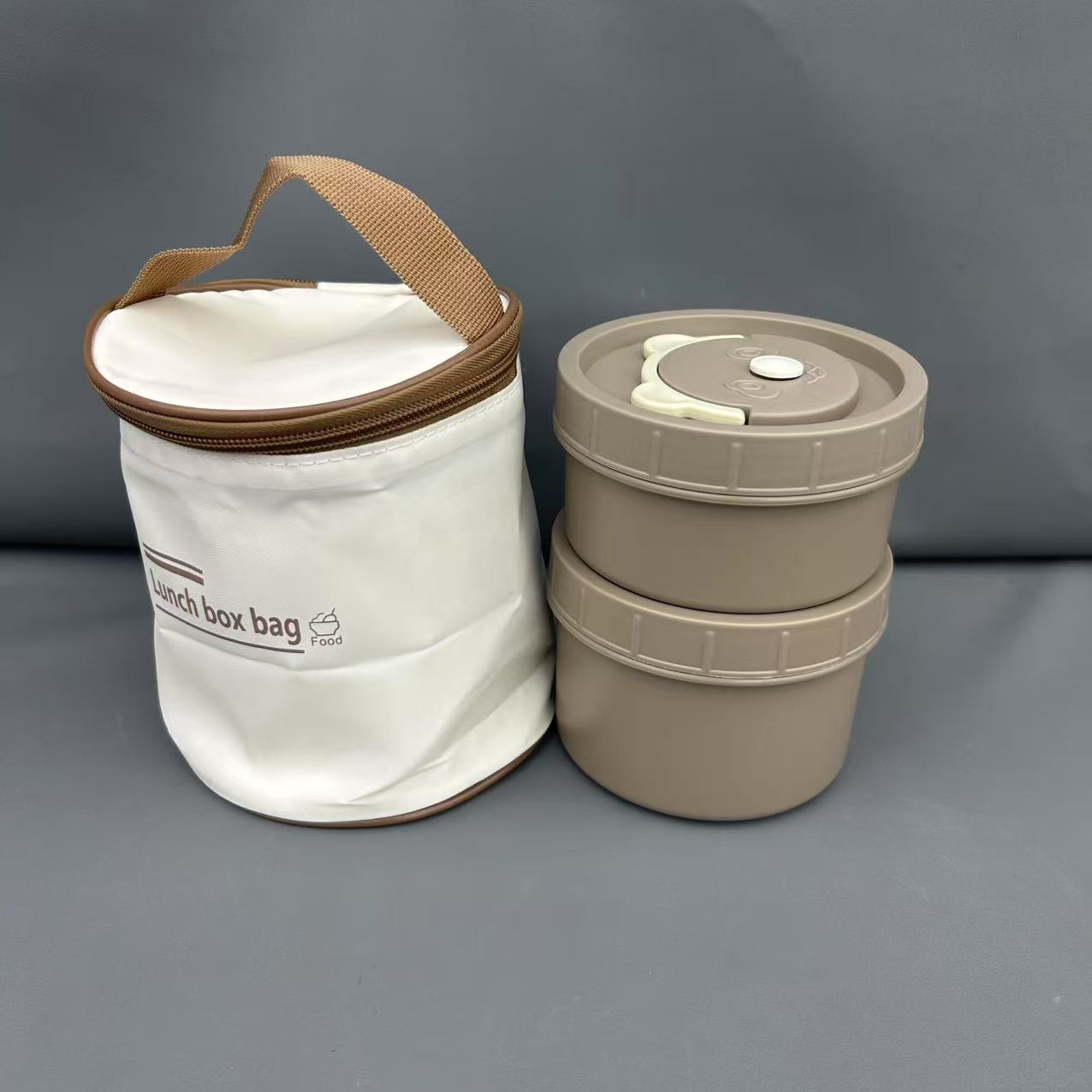 【带保温袋】升级款可爱就不锈钢保鲜盒一大一小【汤家限定】