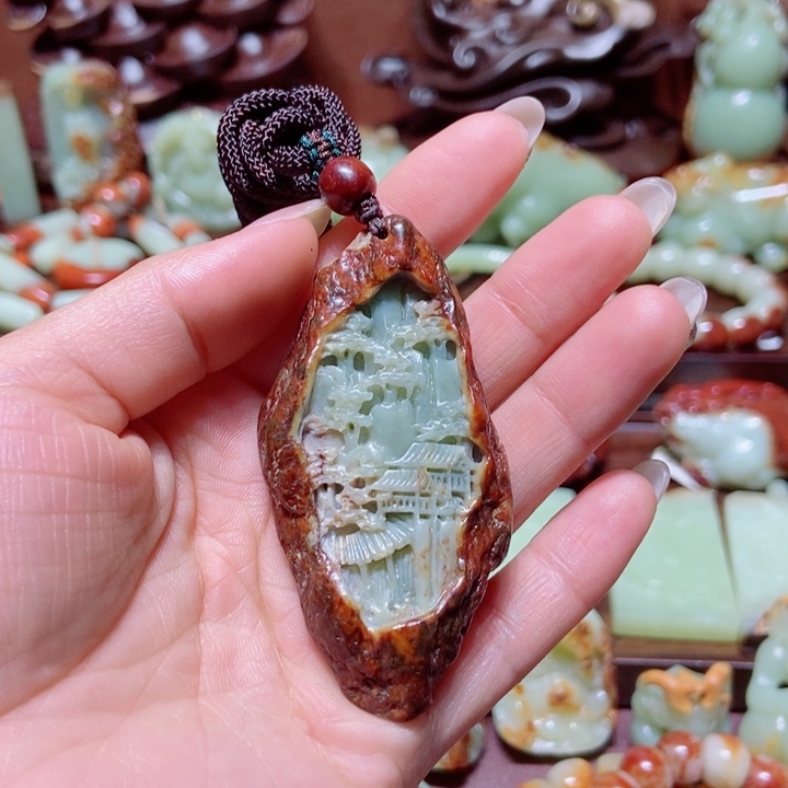 岫岩河磨玉（透闪石质玉）挂件未镶嵌