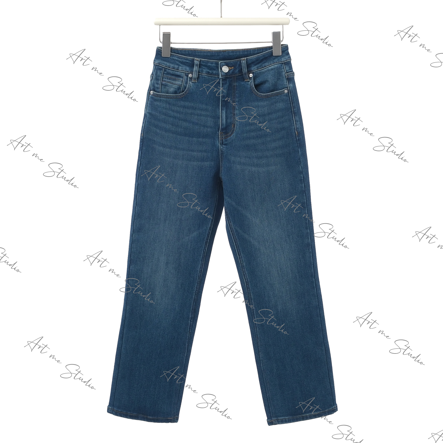 3姐【法棍神裤 秋冬加绒直筒修身牛仔裤】M34162