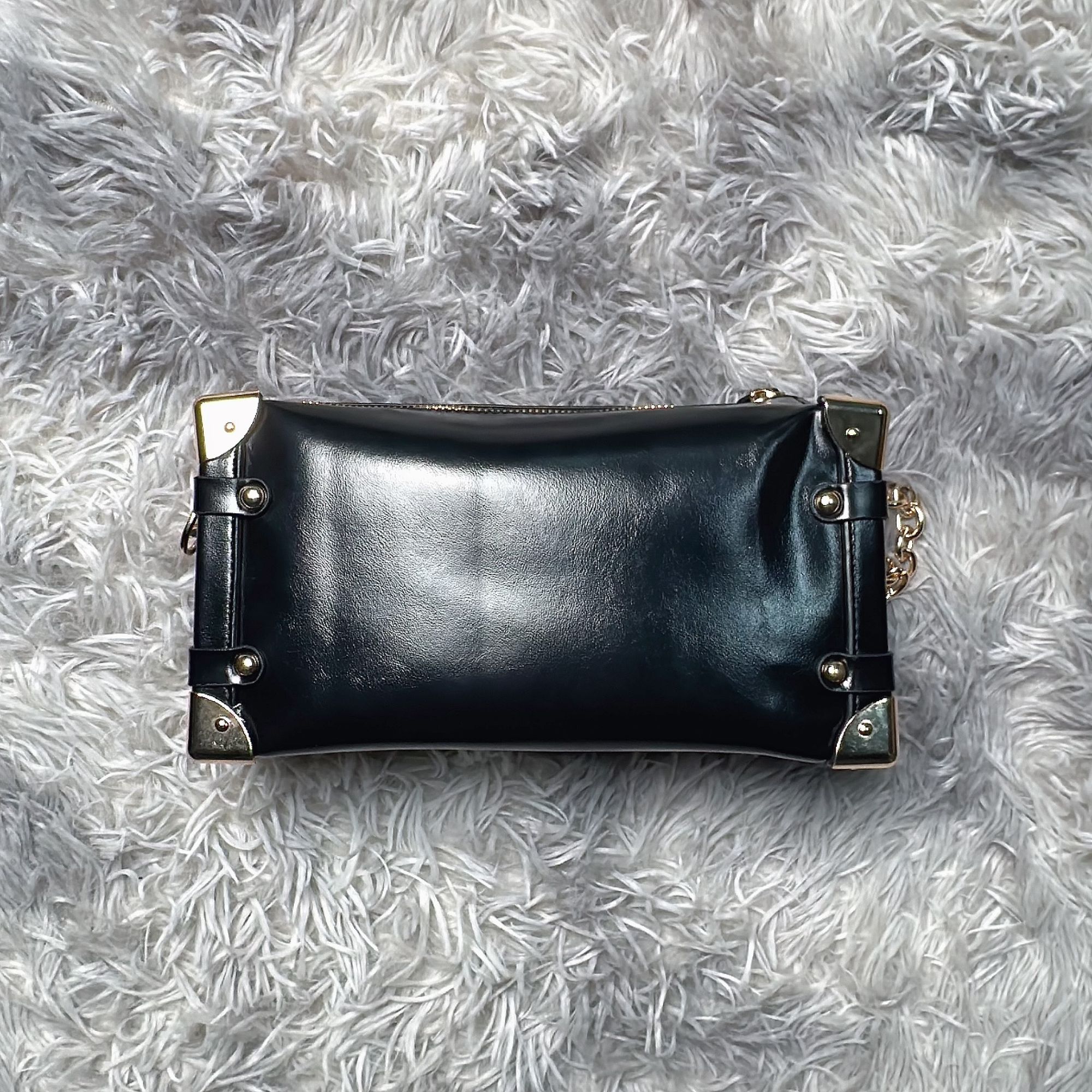 手工时尚百搭女包软盒子黑色  0356