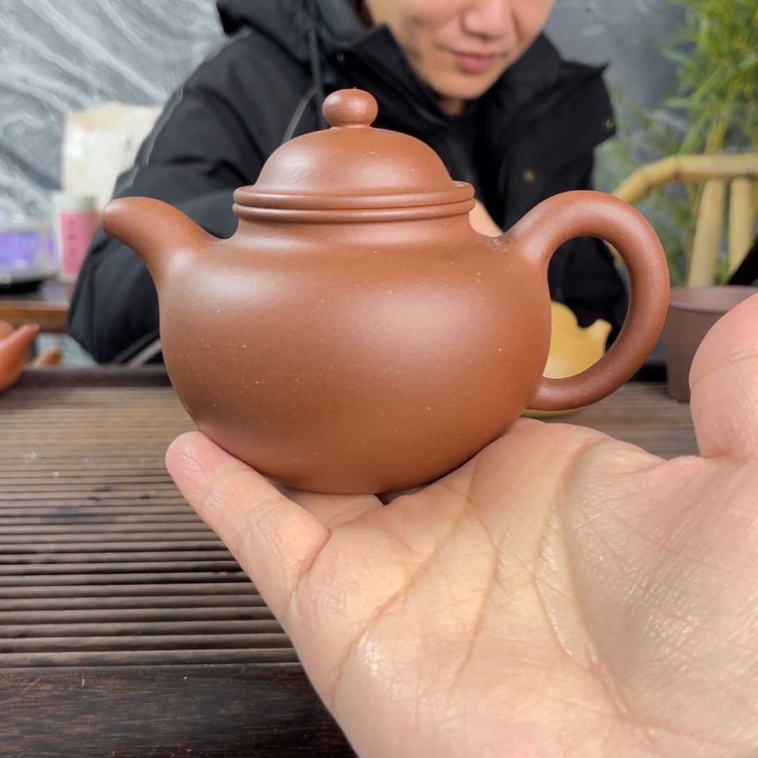 紫砂茶杯紫泥老块掇球