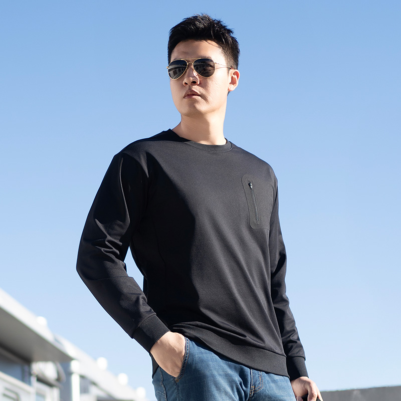 【龙牙】隐之云杨棉感圆领卫衣春秋经典百搭情侣装男士运动休闲舒适