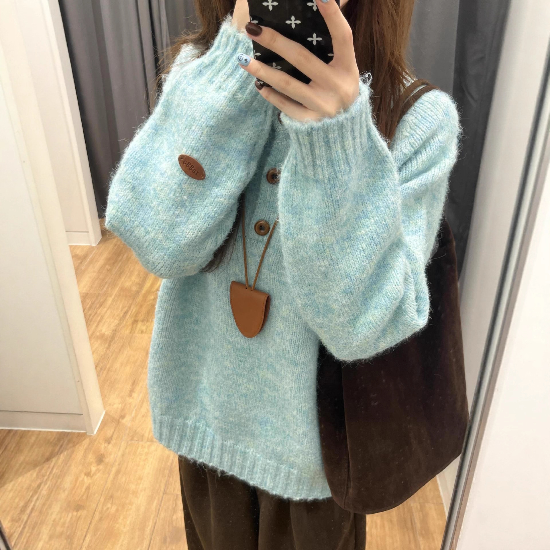 韩系圆领套头针织打底衫毛衣女2025秋冬宽松慵懒休闲长袖内搭上衣