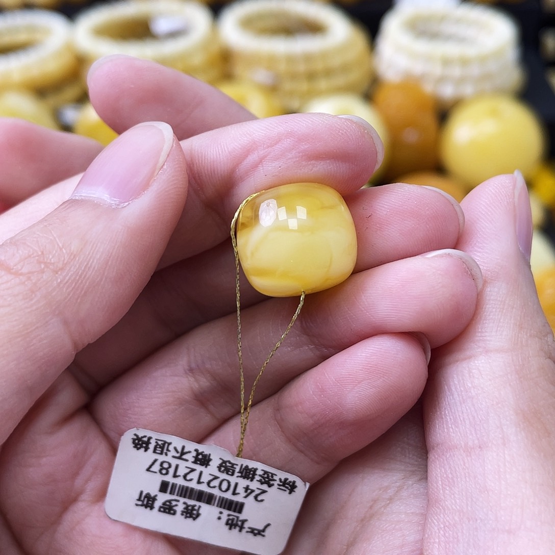 蜜蜡未镶嵌珠宝奇石聚宝盆老型13mm