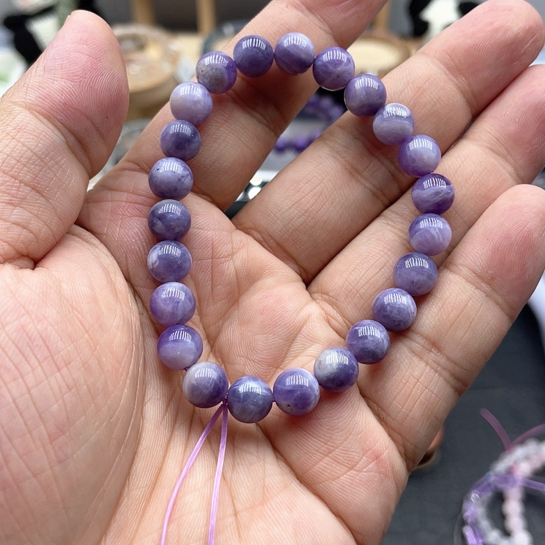 水晶手链未镶嵌紫玉奶盖