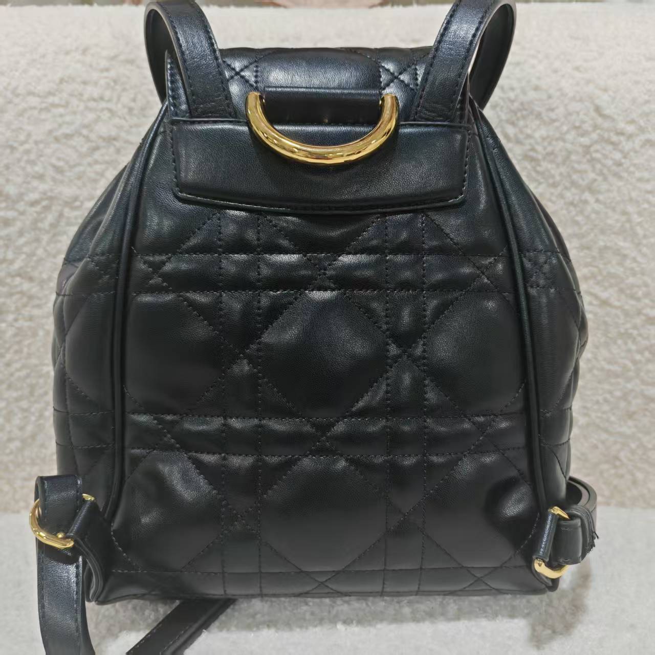 无手工打造女士包手拎双肩菱格弟0450黑色23cm