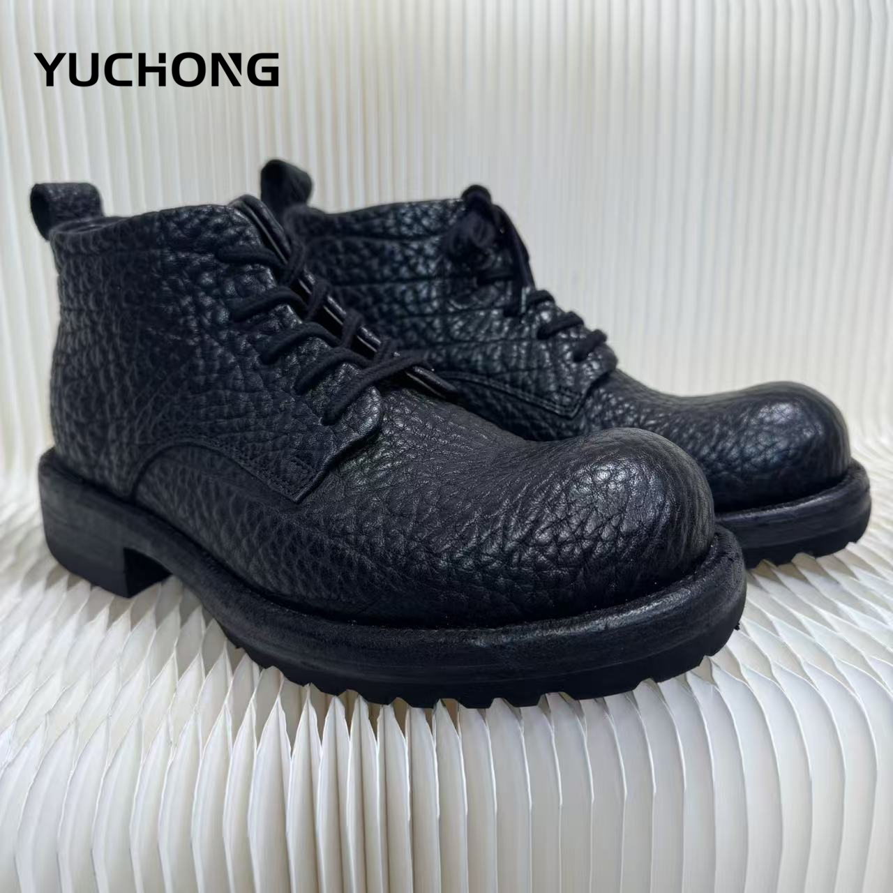 中帮波仔靴固特异水洗大头男靴