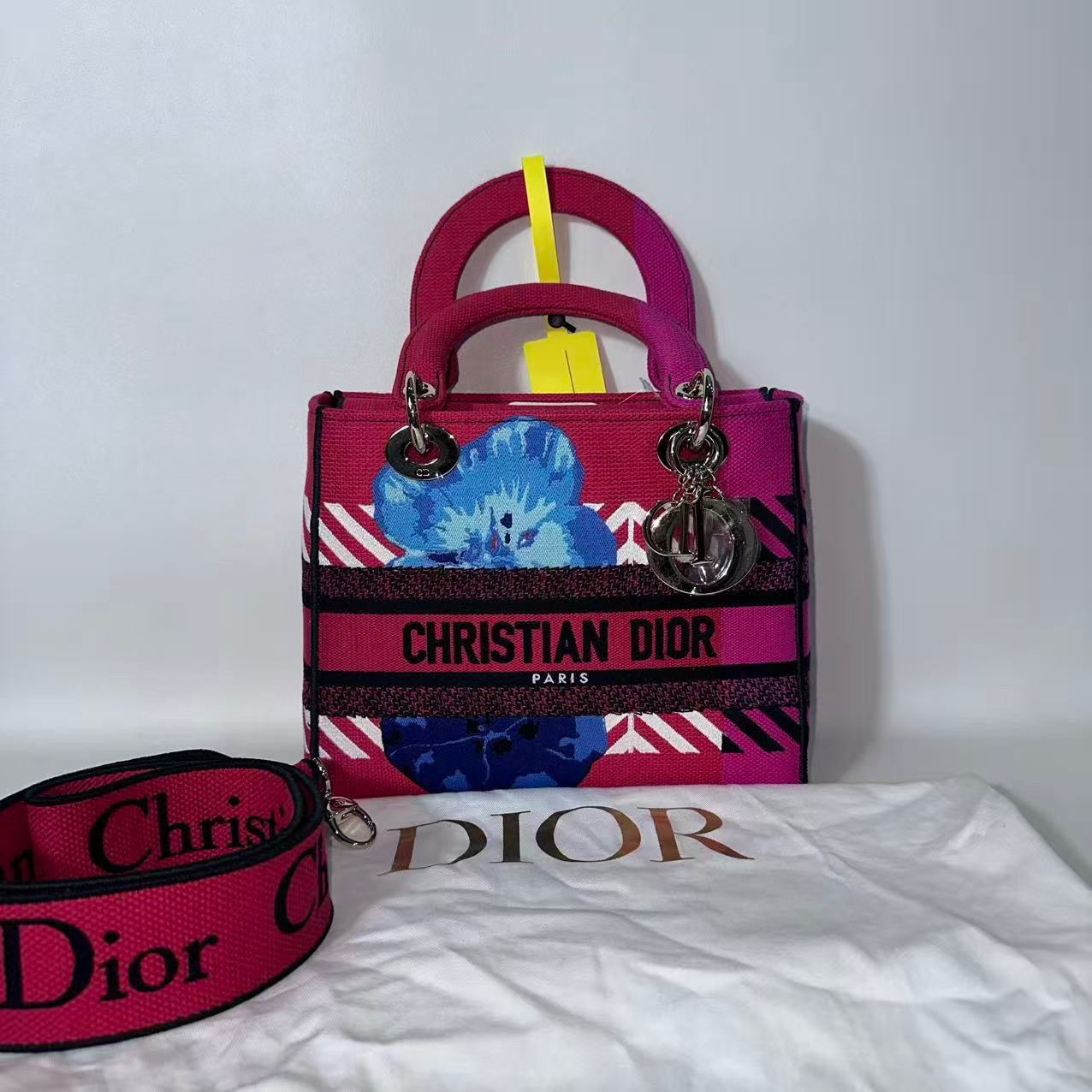 95新 DIOR/迪奥 捐金沉珠/刺绣五格戴妃包单肩