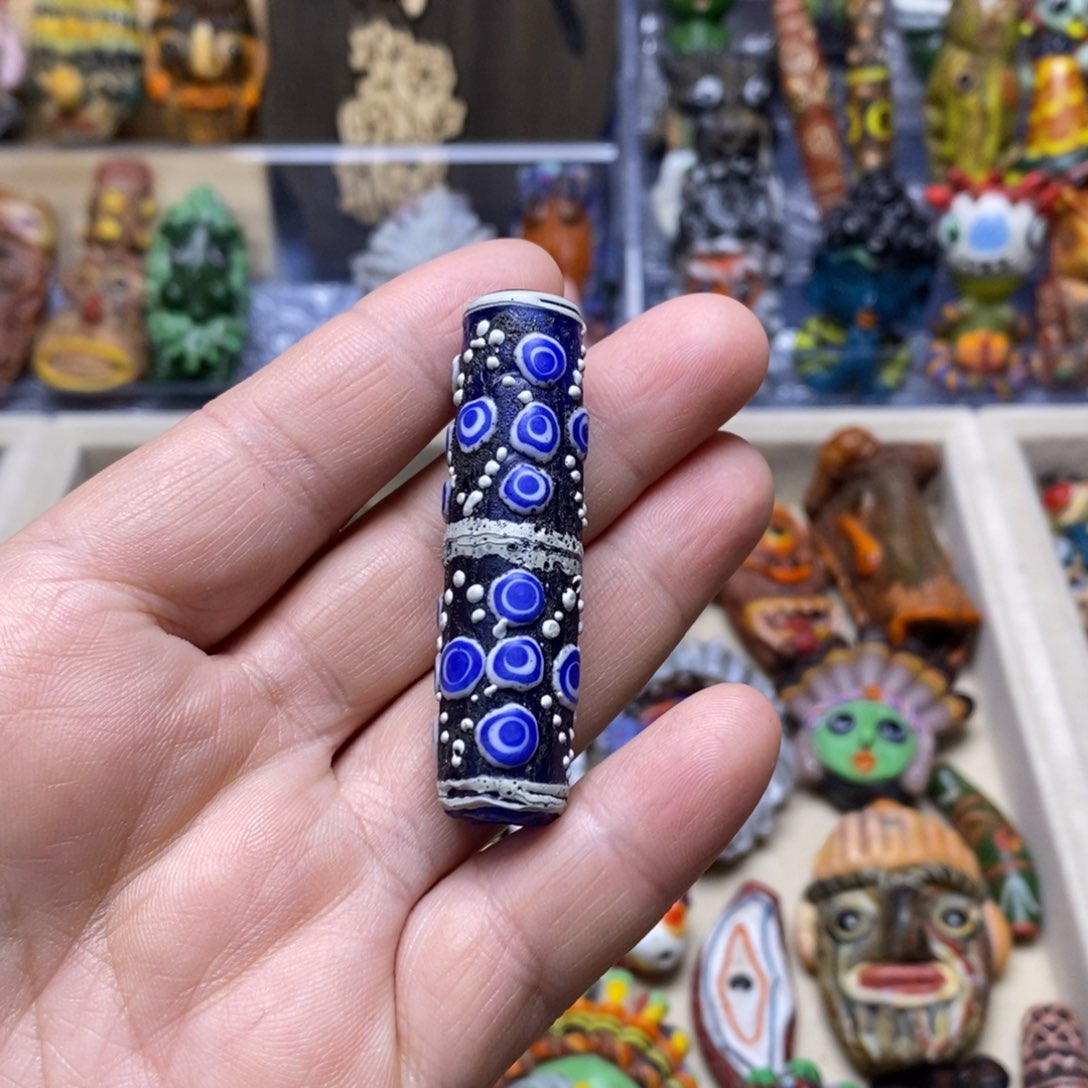 琉璃颈饰福利蜻蜓眼筒珠095