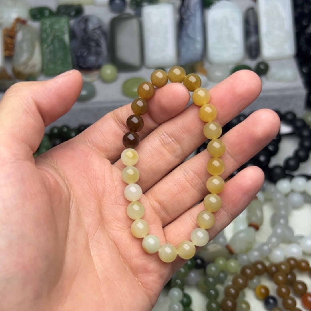 和田玉未镶嵌手链新疆若羌糖8