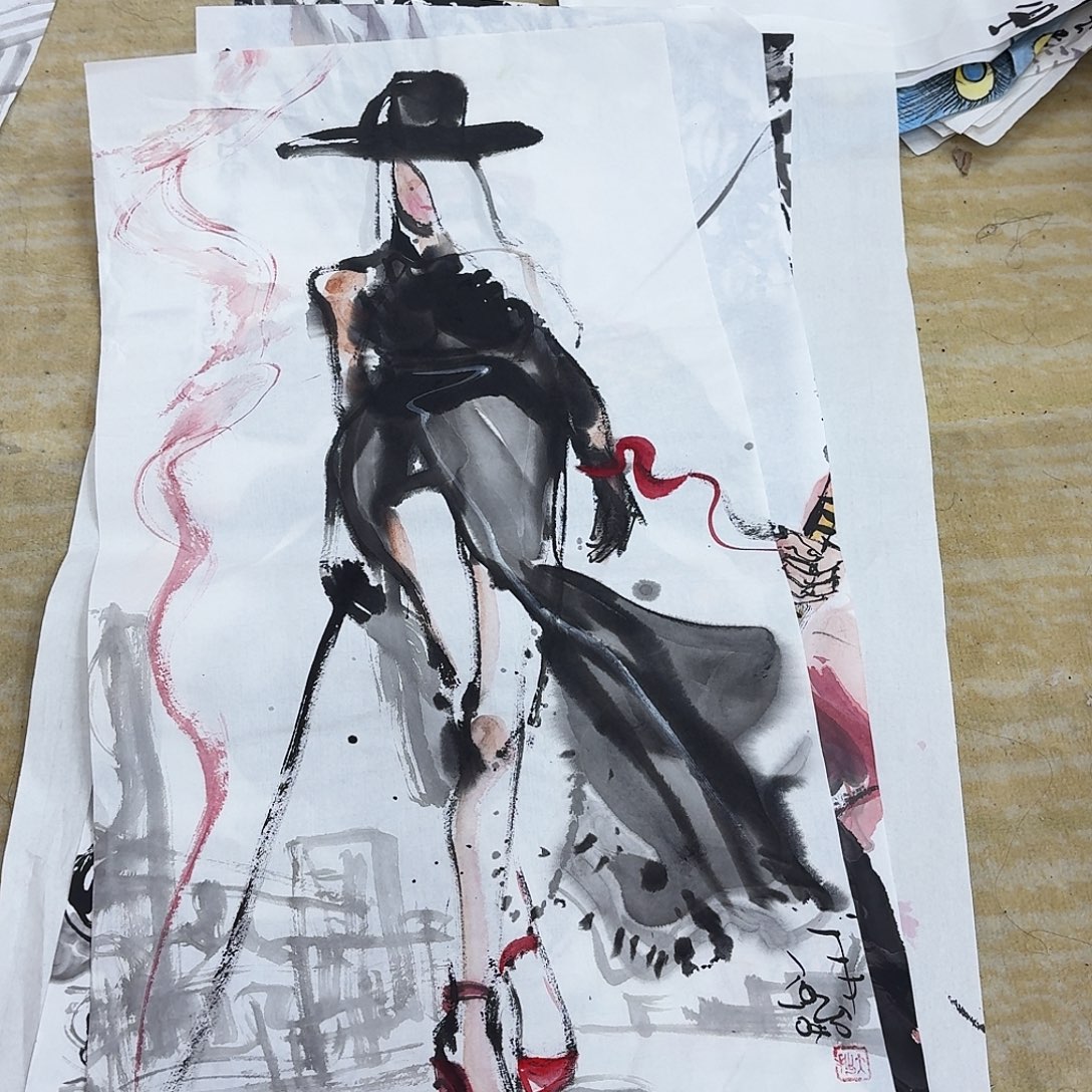 国画四尺四开手绘作品