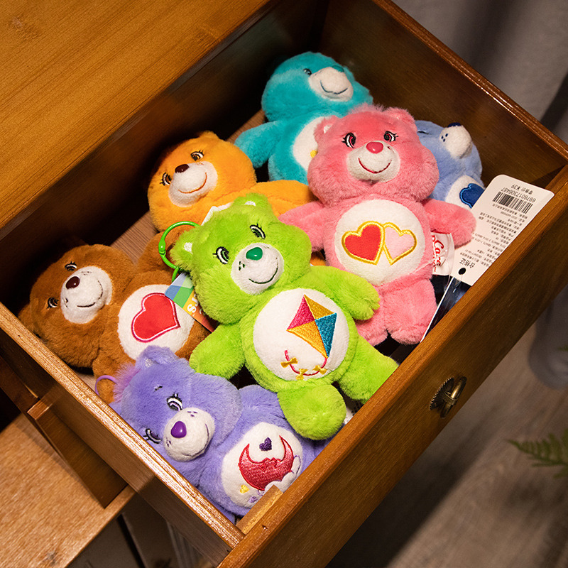 喵它姐正版授权爱心小熊挂件毛绒玩具玩偶carebears彩虹熊布娃娃