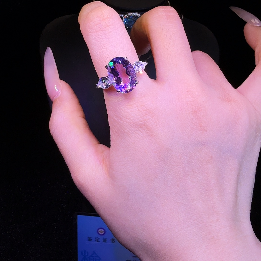 水晶银S925镶嵌戒指