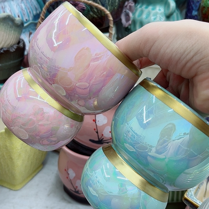 多肉绿植陶瓷花盆9.9包邮，有孔