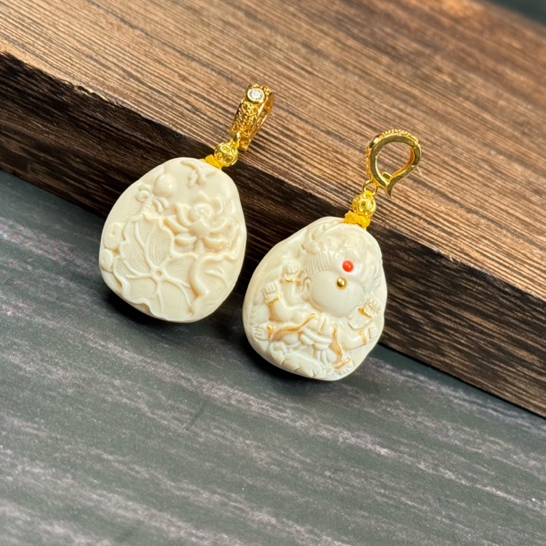 A010天然猛犸象牙无相佛吊坠 活扣头(不含链子）支持鉴定假一罚十