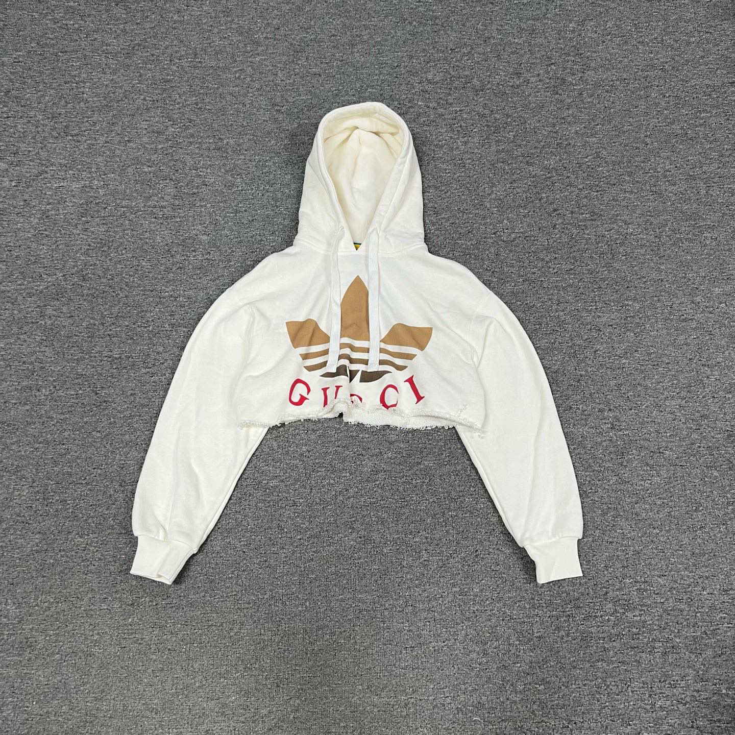 未使用 AMIPARIS Gucci 古驰 Adidas 联名款 短款 连帽卫衣 Xxs码