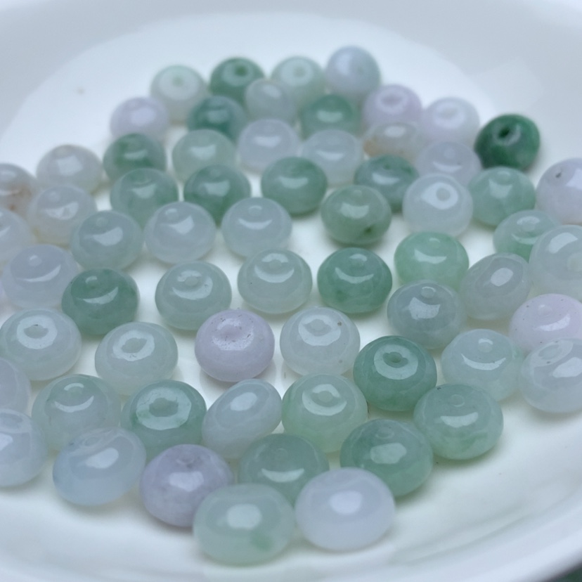 【闪购商品】翡翠手链未镶嵌卡5乘7.8冰鼓珠40个