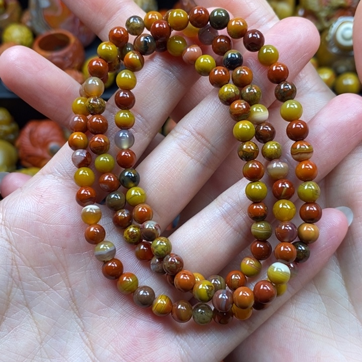 玛瑙/玉髓未镶嵌项链战国红项链