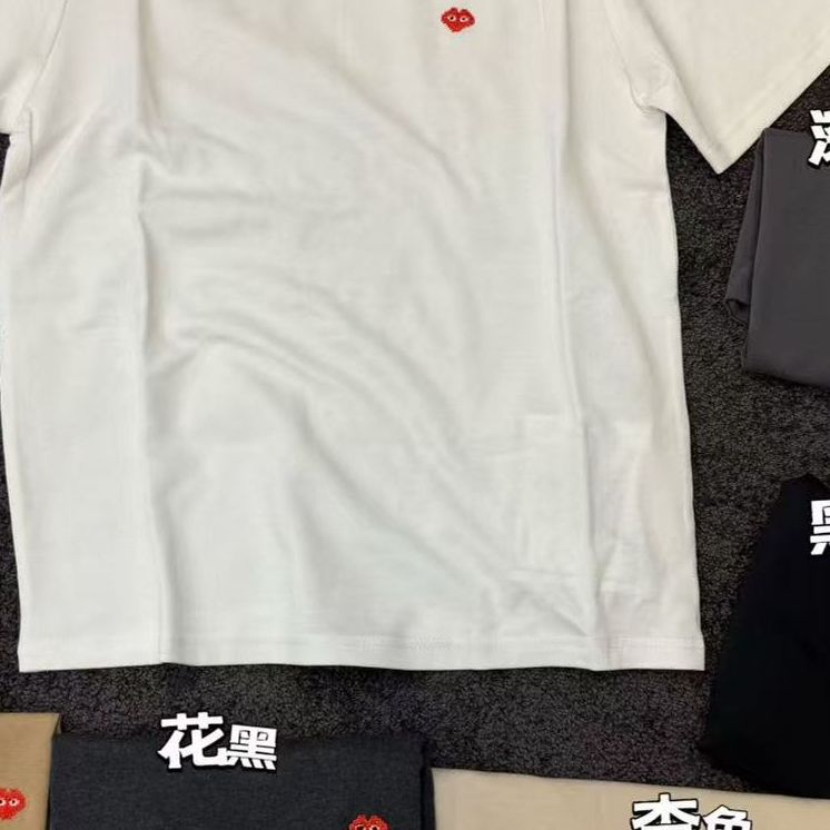 【夏季新款】女士韩版纯色小红心黑心圆领T恤1852