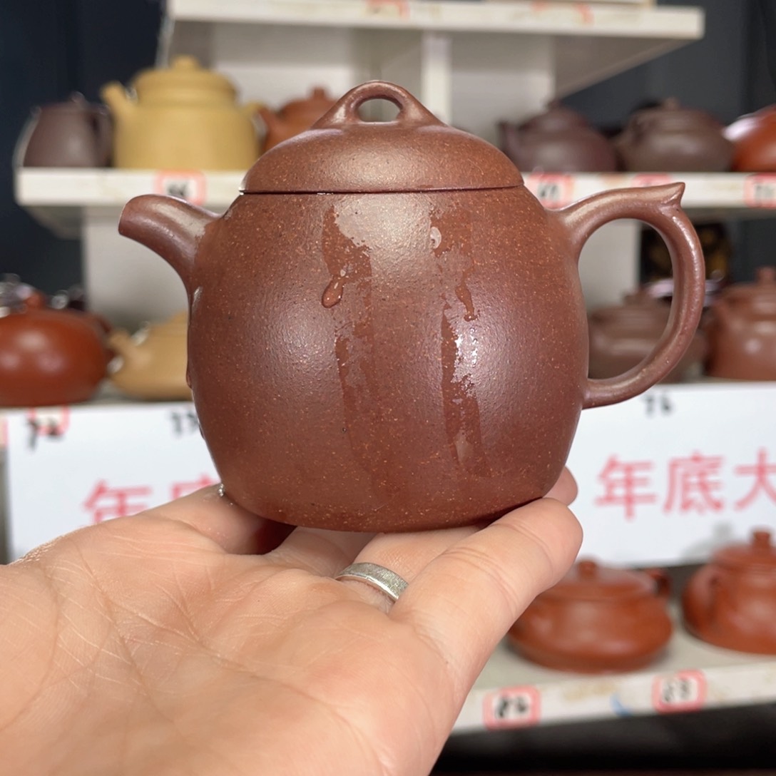 紫砂茶壶紫降坡全手工160毫升
