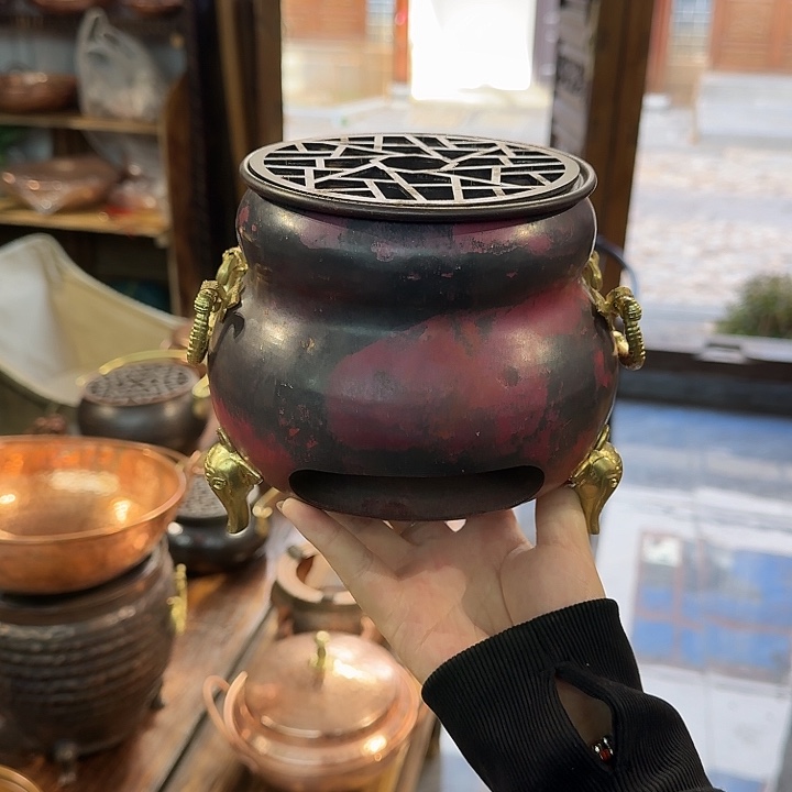 紫铜手工制作葫芦炭炉