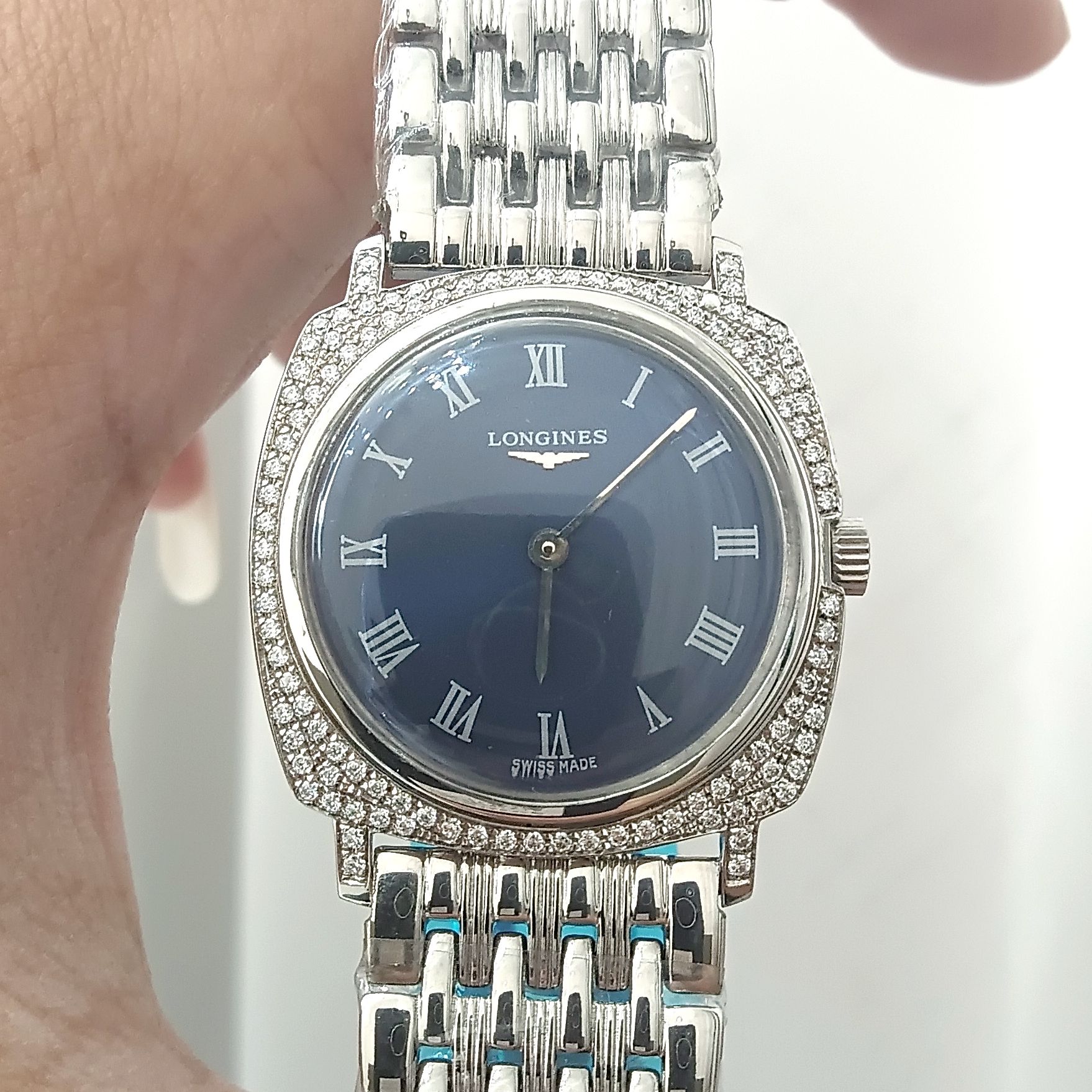 95新 Longines/浪琴 手动机械表后镶钻盘29.5/256100612