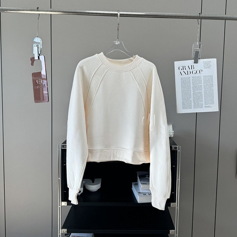 新款LU加绒加厚百搭圆领卫衣小个子云朵棉上衣