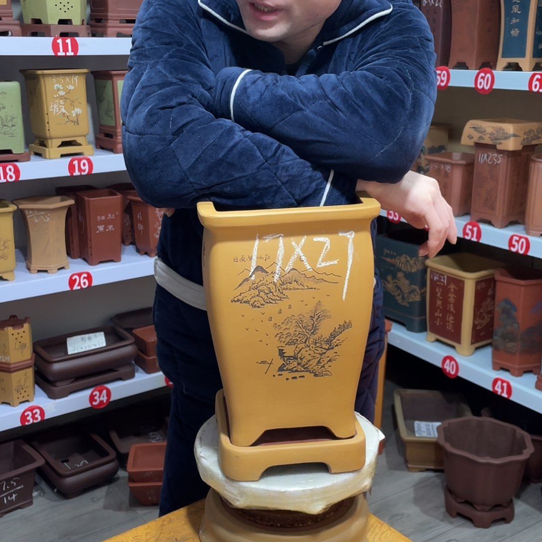 紫砂天心紫砂手工花盆