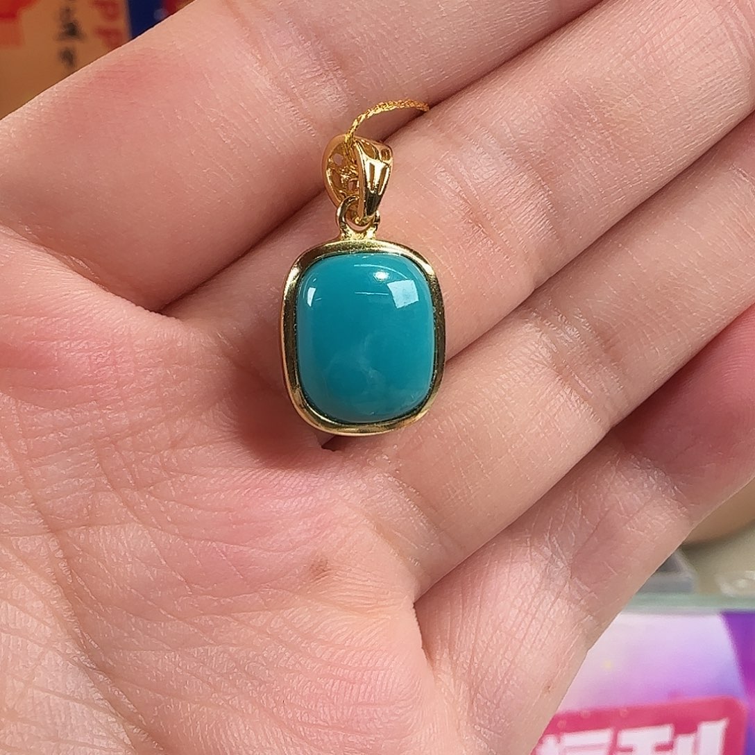 绿松石银S925镀金镶嵌珠宝奇石